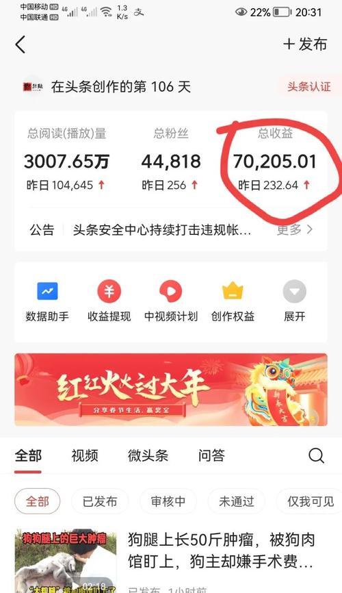 苹果手机查看西瓜视频收益的途径？